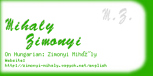 mihaly zimonyi business card